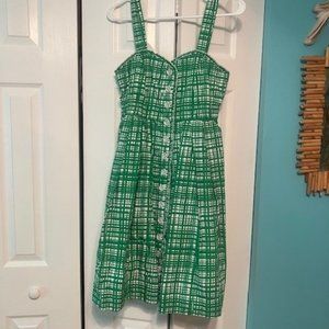 Dear Creatures Green Novelty Print Retro Midi Dress - Small